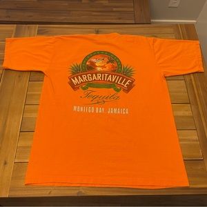 Vintage 90s Jimmy Buffet Maragaritaville Montego Bay Jamaica Shirt Large Orange